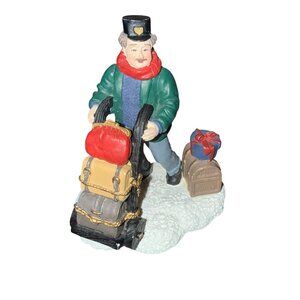 Vtg 1995 Village Square Baggage Porter Bellhop Figurine Mervyn Christmas Holiday